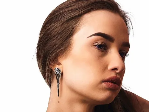 KOLCZYKI SREBRNE 925 WISZĄCE SKRZYDŁA ANIOŁA DŁUGIE OKAZAŁE SREBRO 925 na Arena.pl