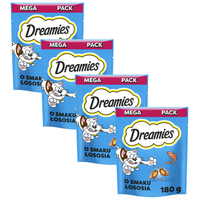 Dreamies Karma uzupełniająca dla kotów i kociąt o smaku łososia 180 g x 4