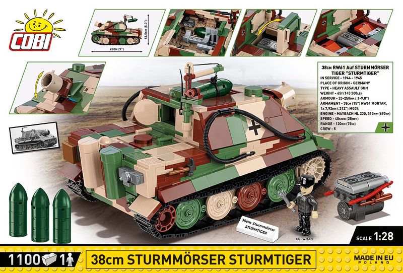 Klocki 38 cm Sturmmorser Sturmtiger zdjęcie 13