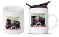 Zestaw Śmieszny Pis Kaczyński Kubek + Skarbonka Z Nadrukiem Ze Zdjęciem