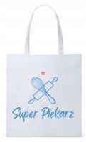 Dla Piekarza Prezent Torba Eco Biała Shopper Z Nadrukiem Ze Zdjęciem