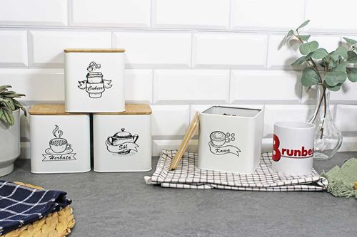 zestaw 4 pojemników kuchennych na produkty sypkie 4264 na Arena.pl