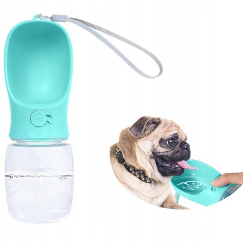 BUTELKA TURYSTYCZNA DLA PSA NA SPACER POIDŁO PRZENOŚNA MISKA NA WODĘ 380ML na Arena.pl