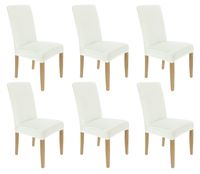 Zestaw 6Szt. Pokrowiec Na Krzesło Ecru Welur Elastczyny [21Wr-6Szt]