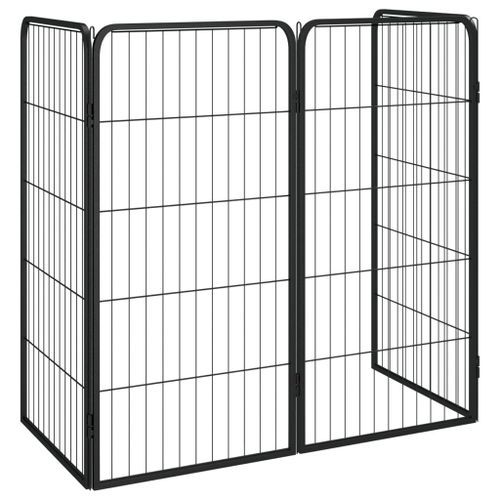 Kojec dla psa, 4 panele, czarny, 50x100 cm, stalowy na Arena.pl
