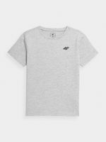 4F T-shirt Gładki Chłopięcy Szary 100% Bawełna Styl Rozmiar 152CM