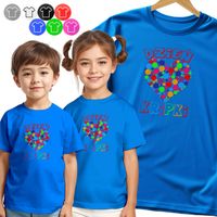 KOSZULKA DZIECIĘCA TSHIRT - KOLOROWE KROPKI SERCE NA DZIEŃ KROPKI - 134 M