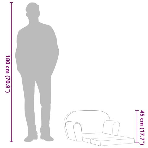 Sofa amerykanka dziecięca, jasnoszara na Arena.pl