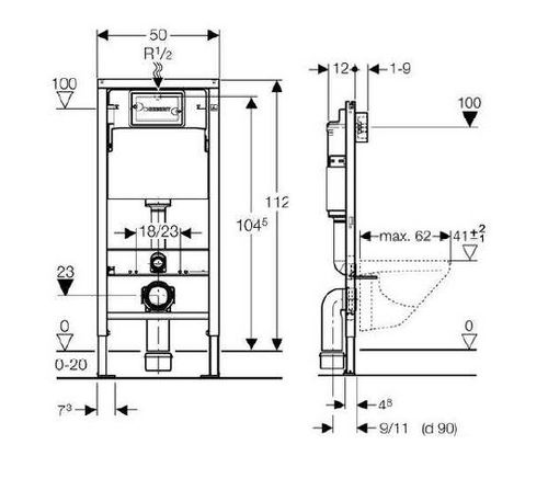 Stelaż podtynkowy Geberit Duofix Basic 112 cm na Arena.pl