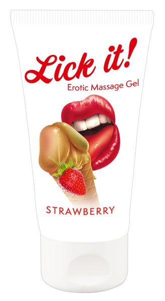 żel do masażu lick it! truskawkowy 50 ml zdjęcie 2