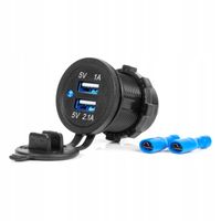Ładowarka samochodowa z gniazdami USB wodoodporna 3.1A 2xUSB 12V 24V AMIO-0