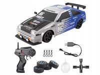 DUŻY Samochód Zdalnie Sterowany Auto RC Do Driftu Led Dym 4x4 TOYOTA DRIFT