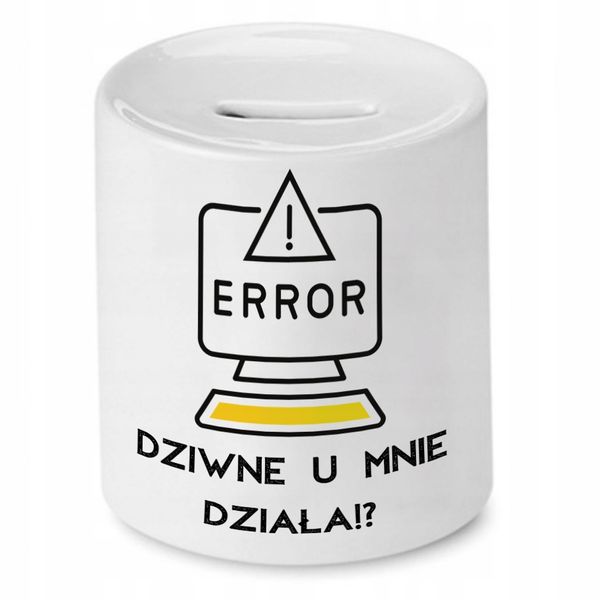 Skarbonka Informatyka Programisty U Mnie Działa Z Nadrukiem Ze Zdjęciem zdjęcie 1