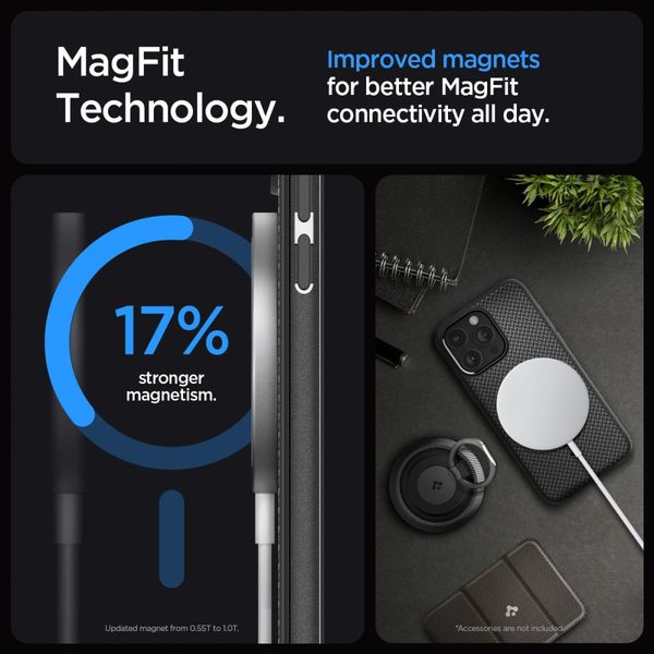 spigen mag armor magsafe iphone 15 pro matte black zdjęcie 12
