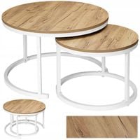 STOLIK KAWOWY 2w1 ROZKŁADANY OKRĄGŁY ZESTAW STOLIKÓW ŁAWA CRAFT DO