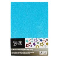 KARTON BROKATOWY A4 BŁĘKITNY 5 SZT 210G