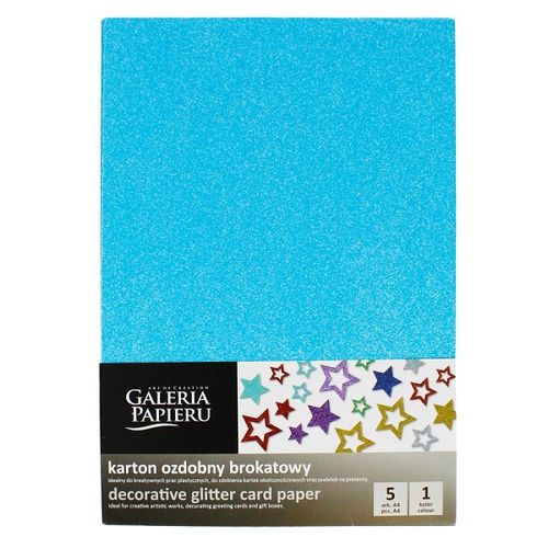 KARTON BROKATOWY A4 BŁĘKITNY 5 SZT 210G na Arena.pl
