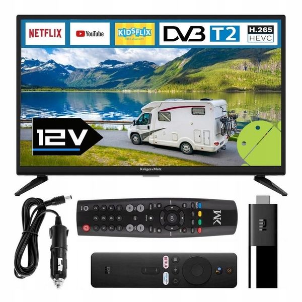Telewizor do KAMPERA 12V 24 cale SMART ANDROID TV XIAOMI WiFi BT USB HDMI zdjęcie 1