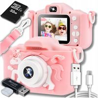 APARAT FOTOGRAFICZNY CYFROWY DLA DZIECI KAMERA ZABAWKA GRY + KARTA 32GB