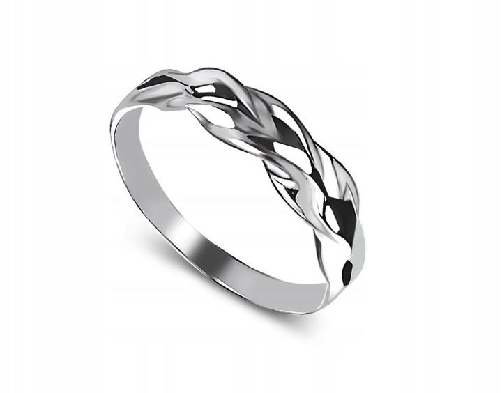 SREBRNA OBRĄCZKA PLECIONA AŻUROWA WARKOCZ 925 r9 zdjęcie 1