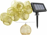 lampa solarna GIRLANDA 10 LED ciepły metal P-703
