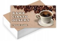 Wizytówki firmowe GOTOWY PROJEKT GRATIS 1000 sztuk KAWIARNIA KAWA CIASTO