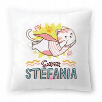 Poduszka Biała 40X40 Cm Dla Stefanii Córki Dziecka Z Nadrukiem Ze Zdjęciem