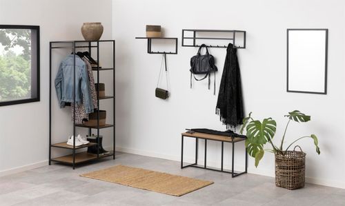 Garderoba Seaford dąb/czarny na Arena.pl