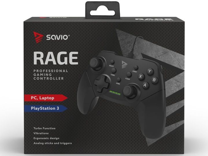 KONTROLER GAMEPAD PAD DO PC PS3 SAVIO RAGE PRZEWODOWY USB 2.0 1,8M WIBRACJE zdjęcie 8