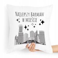 Poduszka Prezent Dla Najlepszego Barmana W Mieście Z Nadrukiem Ze Zdjęciem