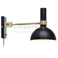 Kinkiet LAMPA ścienna LARRY 106970 Markslojd metalowa OPRAWA kopuła mosiądz czarna