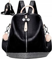 Skórzany Plecak Czarny Wodoodporny 2w1