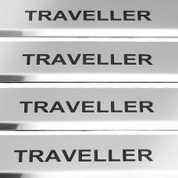 Listwa progowa PEUGEOT TRAVELLER Stal nierdzewna 304 połysk z czarnymi lite