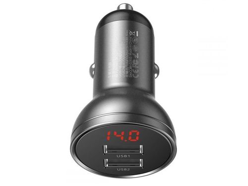 Ładowarka samochodowa Baseus 2x USB LED 4.8A 24W Grey na Arena.pl