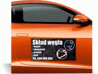 Magnes na auto reklama magnetyczna 60x30 cm SKŁAD węgla różne wzory