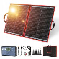 Przenośny panel słoneczny Dokio solarny 110W 18V kontroler 12V akumulator
