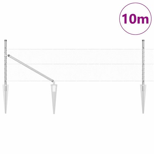 Ogrodzenie z słupkami Srebrny 0.4 x 10 m Stal pokryta PCV na Arena.pl