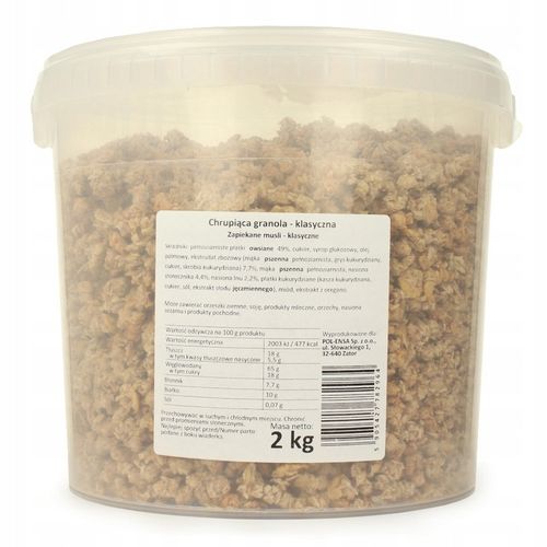 Chrupiąca Granola KLASYCZNA 2000 g 2 kg | ŚNIADANIE na Arena.pl