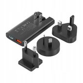 Choetech Szybka Podróżna Ładowarka USB + USB-C PD 65W GaN Slim + Adaptery