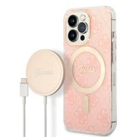Zestaw Guess GUBPP13XH4EACSP Case+ Charger iPhone 13 Pro Max różowy/pink