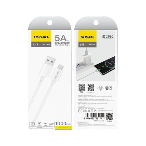 kabel przewód do ładowania l4sm usb-a - micro usb 2a 1m - biały na Arena.pl