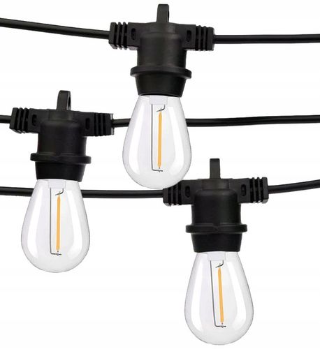 Girlanda ogrodowa Zewnętrzna Łańcuch Świetlny 10m + 10x żarówka LED E27 na Arena.pl