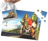 PUZZLE - SHREK OSIOŁ KOT W BUTACH WZORY Z BAJEK PREZENT 24el +WORECZEK