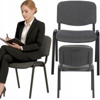 KRZESŁO KONFERENCYJNE BIUROWE ISO SZARE GRUBY PROFIL TAPICEROWANE Z