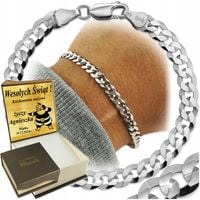 SREBRNA MĘSKA BRANSOLETKA 5mm PANCERKA NA RĘKĘ DIAMENTOWANA SZEROKA PR.925