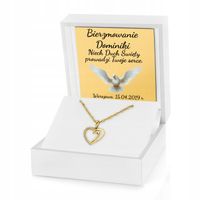 Prezent na bierzmowanie ZŁOTY KOMPLET 585 nadruk