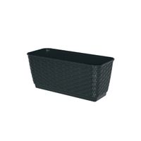 Doniczka Rattan skrzynka 40 cm podstawka Antracyt