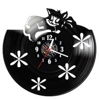 Zegar ścienny z płyty winylowej Kot 525.14