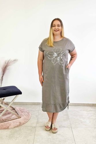 Lniana Sukienka Maxi z Wiązaniem na Boku Fango UNI na Arena.pl