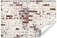 Fototapeta Do Salonu Stara Pobielana CEGŁA Mur Efekt 3D 180cm x 120cm